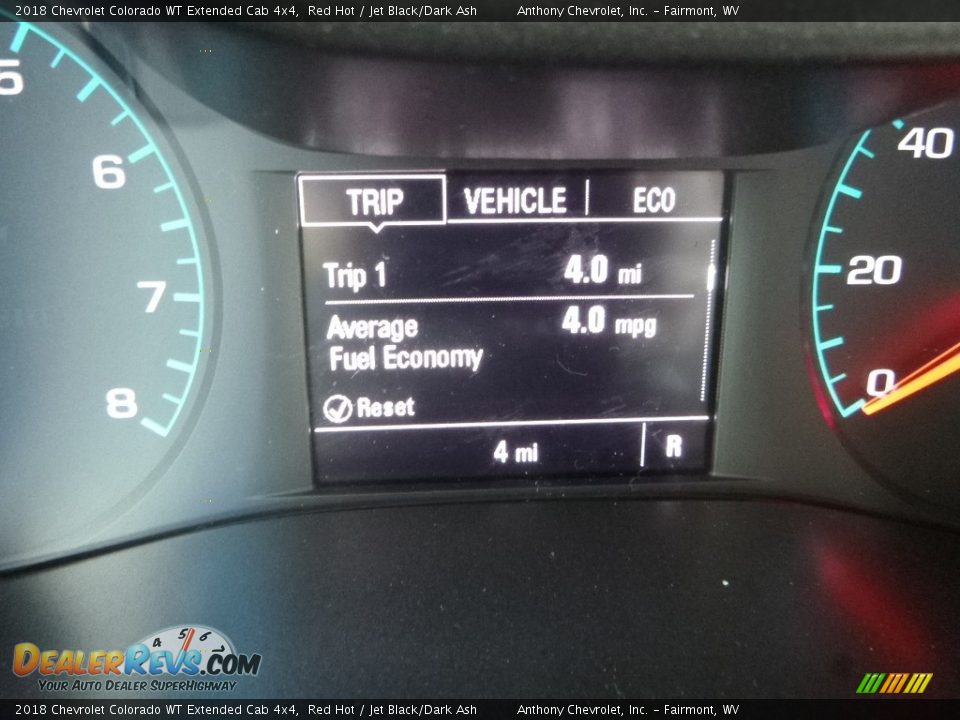 2018 Chevrolet Colorado WT Extended Cab 4x4 Red Hot / Jet Black/Dark Ash Photo #20