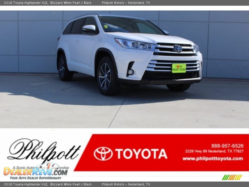 2018 Toyota Highlander XLE Blizzard White Pearl / Black Photo #1