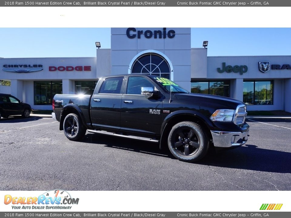 2018 Ram 1500 Harvest Edition Crew Cab Brilliant Black Crystal Pearl / Black/Diesel Gray Photo #1