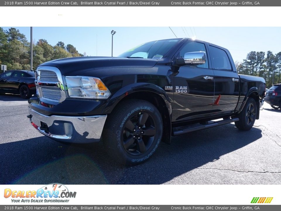 2018 Ram 1500 Harvest Edition Crew Cab Brilliant Black Crystal Pearl / Black/Diesel Gray Photo #3