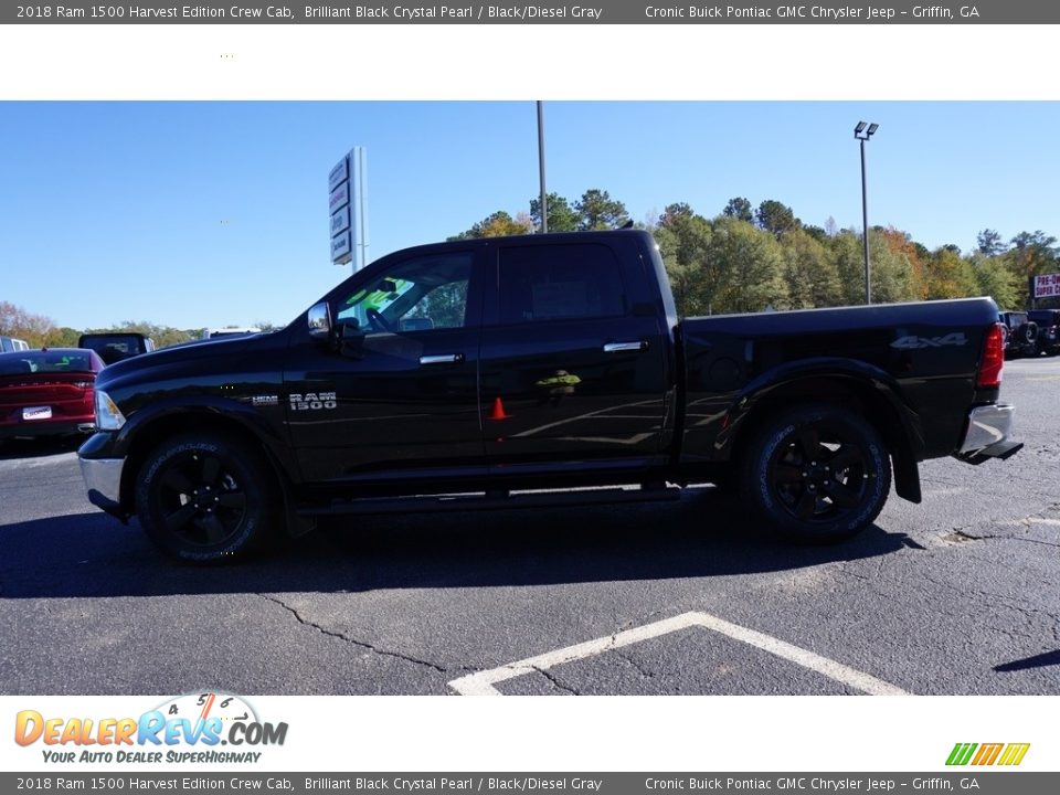 2018 Ram 1500 Harvest Edition Crew Cab Brilliant Black Crystal Pearl / Black/Diesel Gray Photo #4