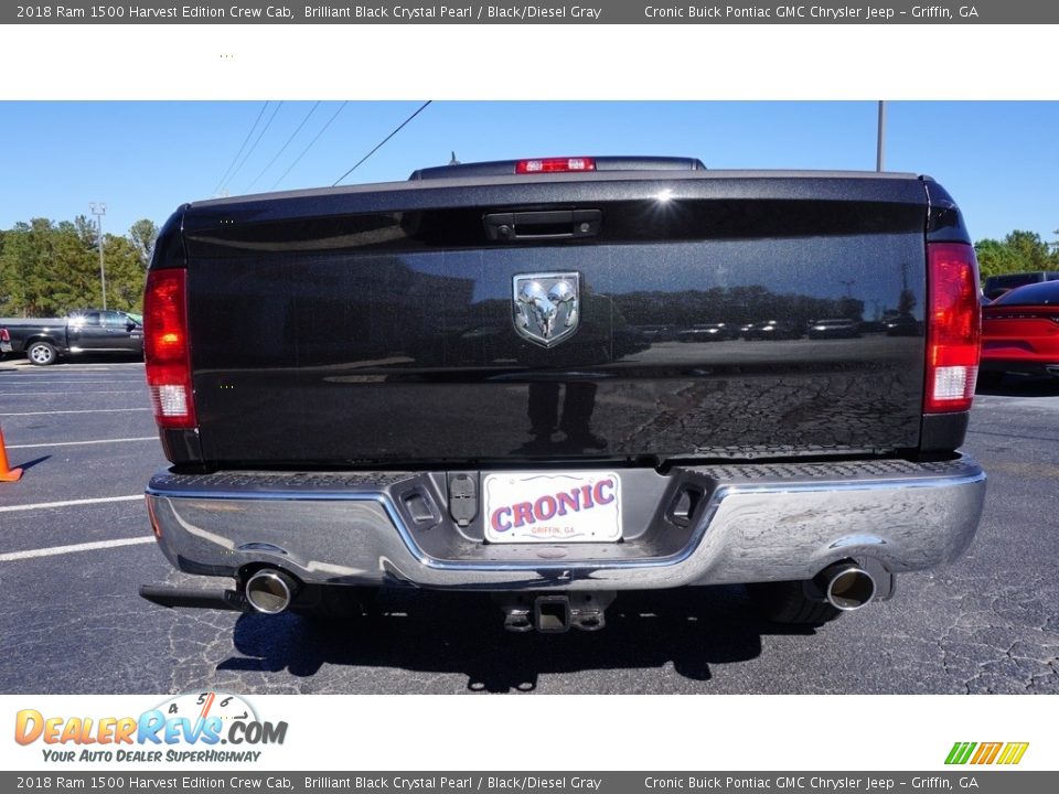 2018 Ram 1500 Harvest Edition Crew Cab Brilliant Black Crystal Pearl / Black/Diesel Gray Photo #6
