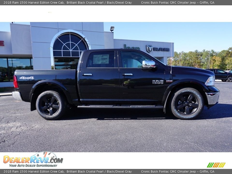 2018 Ram 1500 Harvest Edition Crew Cab Brilliant Black Crystal Pearl / Black/Diesel Gray Photo #8