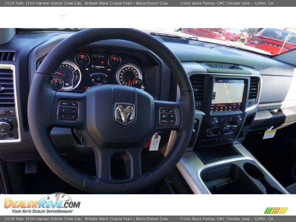2018 Ram 1500 Harvest Edition Crew Cab Brilliant Black Crystal Pearl / Black/Diesel Gray Photo #10