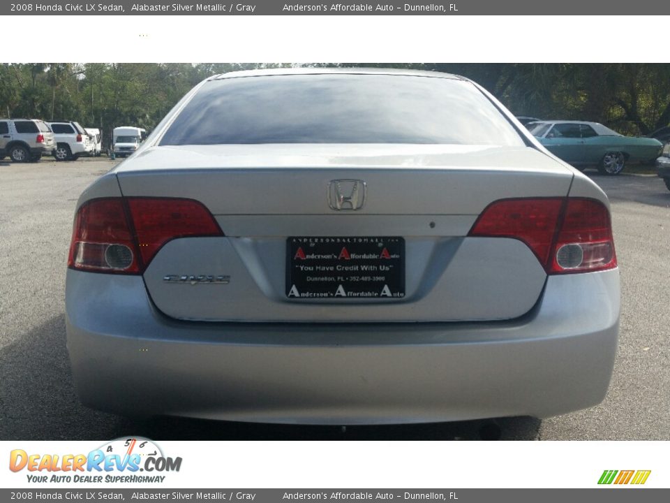 2008 Honda Civic LX Sedan Alabaster Silver Metallic / Gray Photo #4
