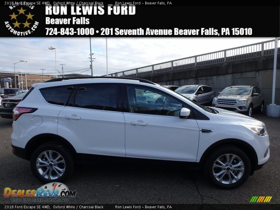 2018 Ford Escape SE 4WD Oxford White / Charcoal Black Photo #1