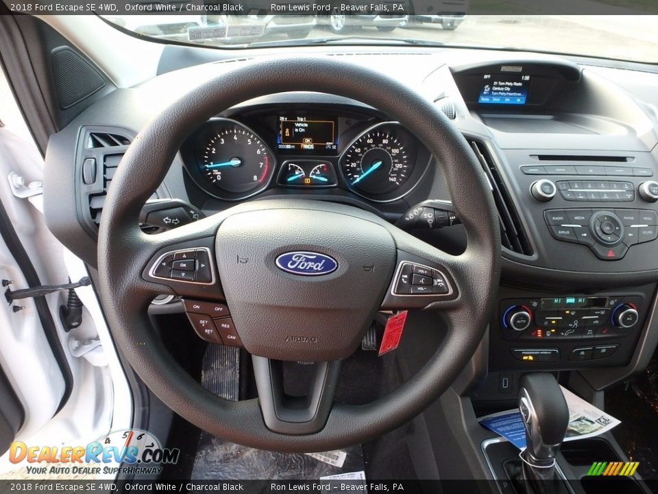 2018 Ford Escape SE 4WD Oxford White / Charcoal Black Photo #17