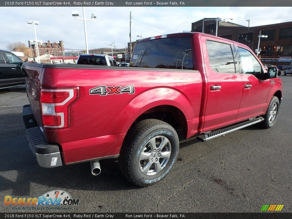2018 Ford F150 XLT SuperCrew 4x4 Ruby Red / Earth Gray Photo #2