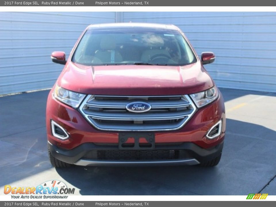 2017 Ford Edge SEL Ruby Red Metallic / Dune Photo #2