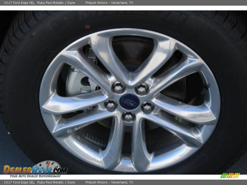 2017 Ford Edge SEL Ruby Red Metallic / Dune Photo #4