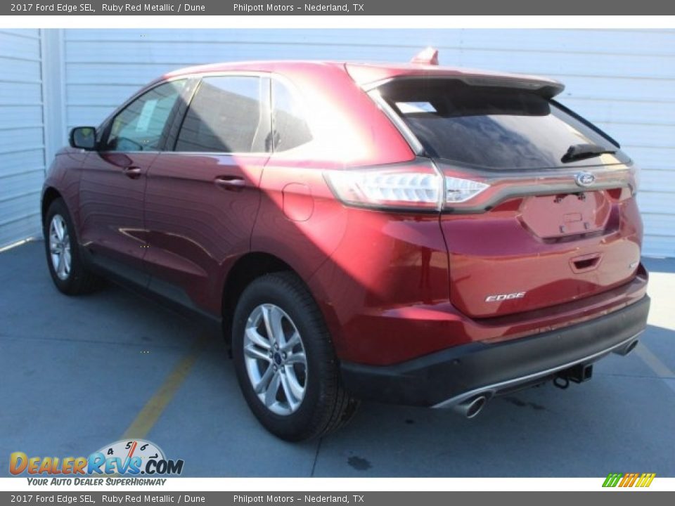 2017 Ford Edge SEL Ruby Red Metallic / Dune Photo #5