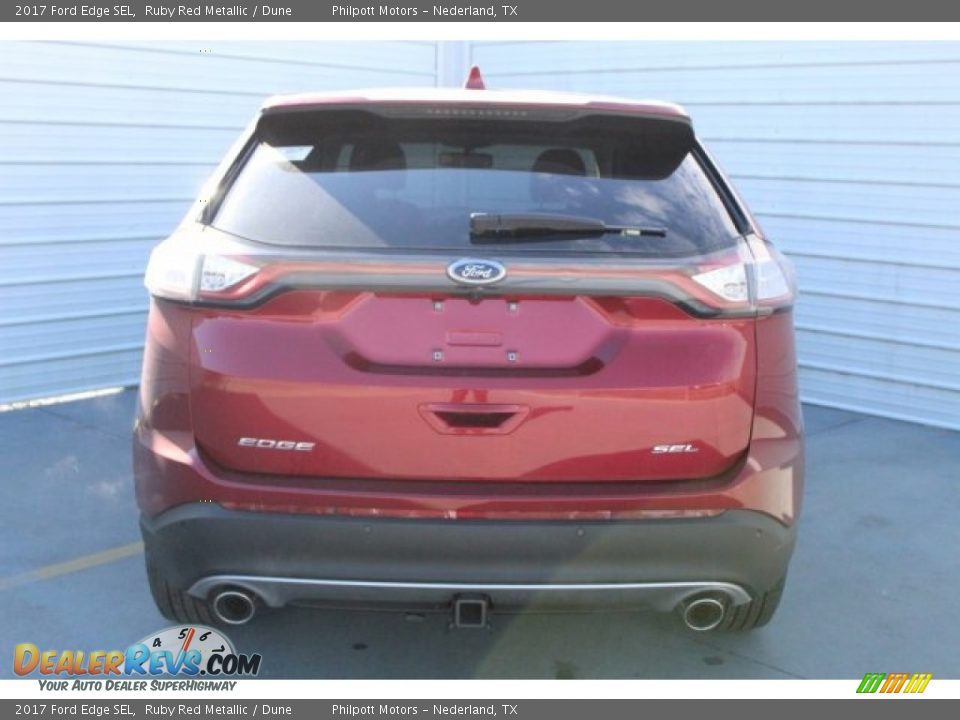 2017 Ford Edge SEL Ruby Red Metallic / Dune Photo #6