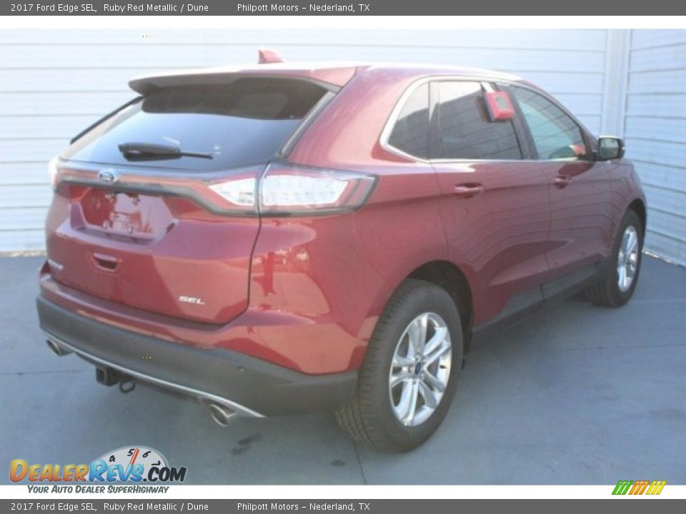 2017 Ford Edge SEL Ruby Red Metallic / Dune Photo #7