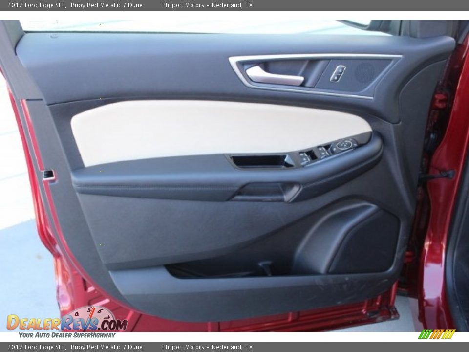 2017 Ford Edge SEL Ruby Red Metallic / Dune Photo #8