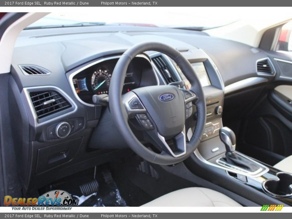 2017 Ford Edge SEL Ruby Red Metallic / Dune Photo #9