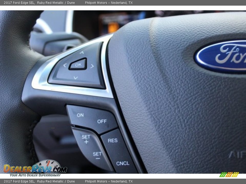2017 Ford Edge SEL Ruby Red Metallic / Dune Photo #17