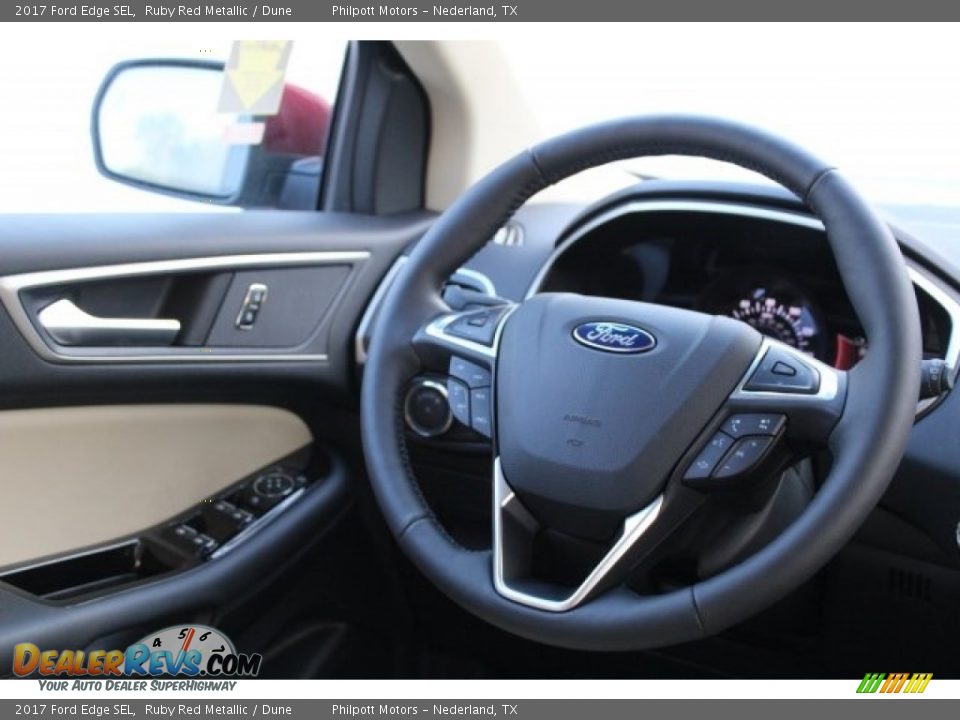 2017 Ford Edge SEL Ruby Red Metallic / Dune Photo #24