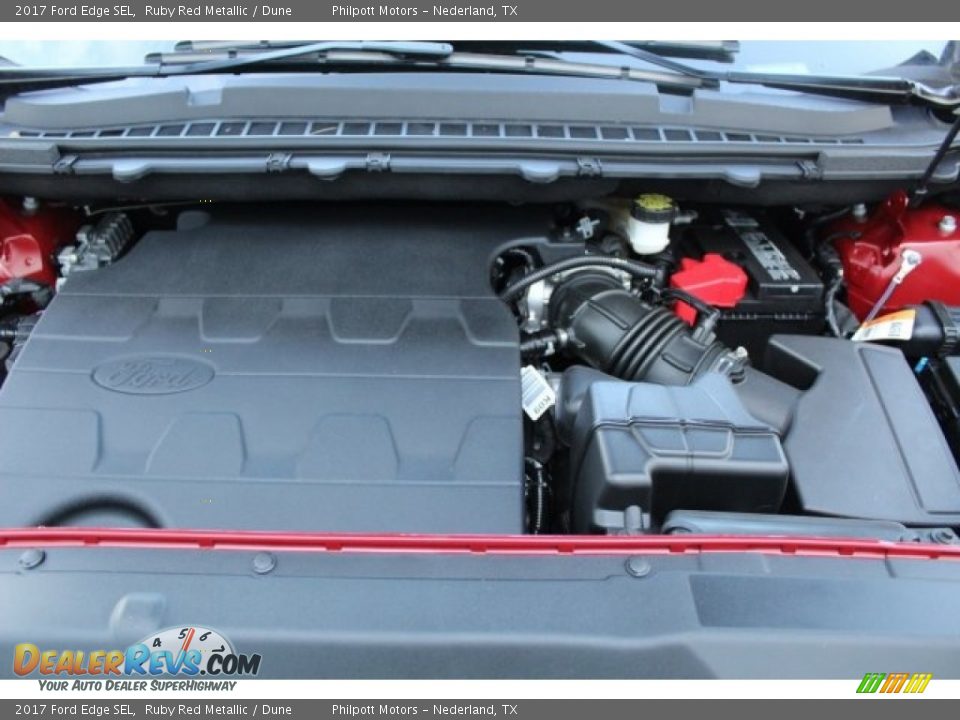 2017 Ford Edge SEL Ruby Red Metallic / Dune Photo #27