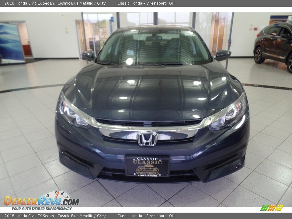 2018 Honda Civic EX Sedan Cosmic Blue Metallic / Gray Photo #3