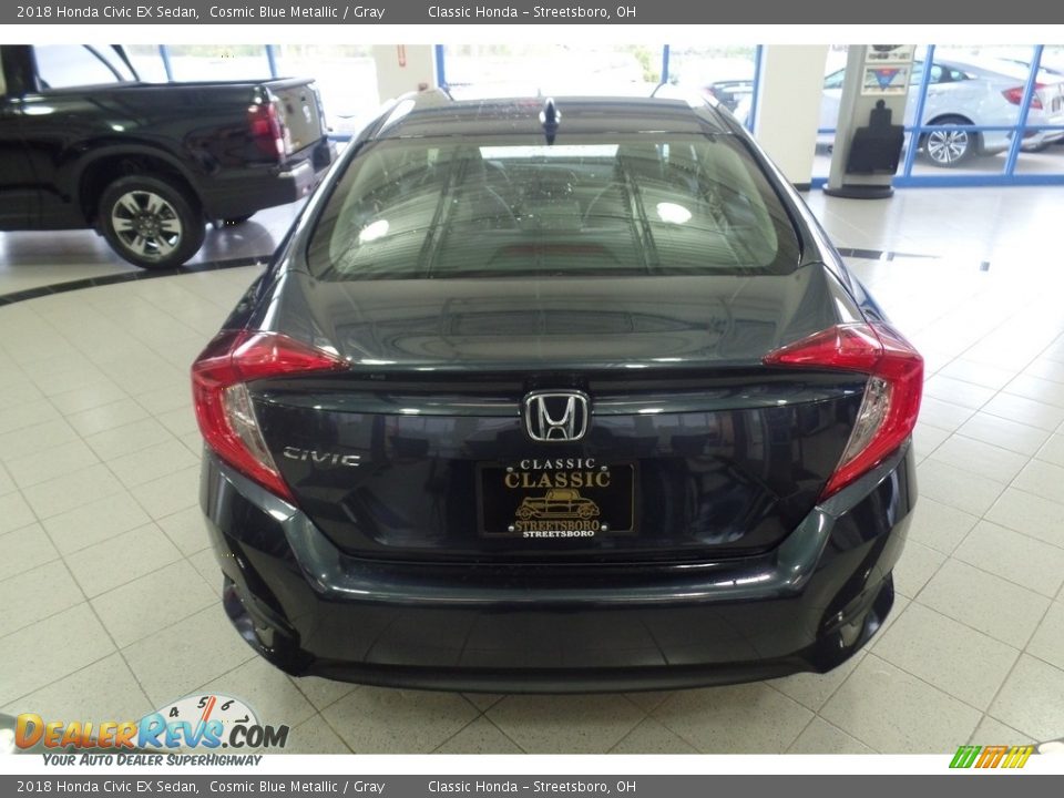 2018 Honda Civic EX Sedan Cosmic Blue Metallic / Gray Photo #4