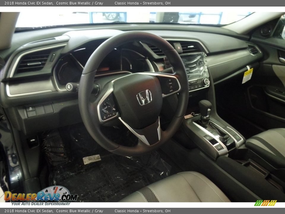 2018 Honda Civic EX Sedan Cosmic Blue Metallic / Gray Photo #7