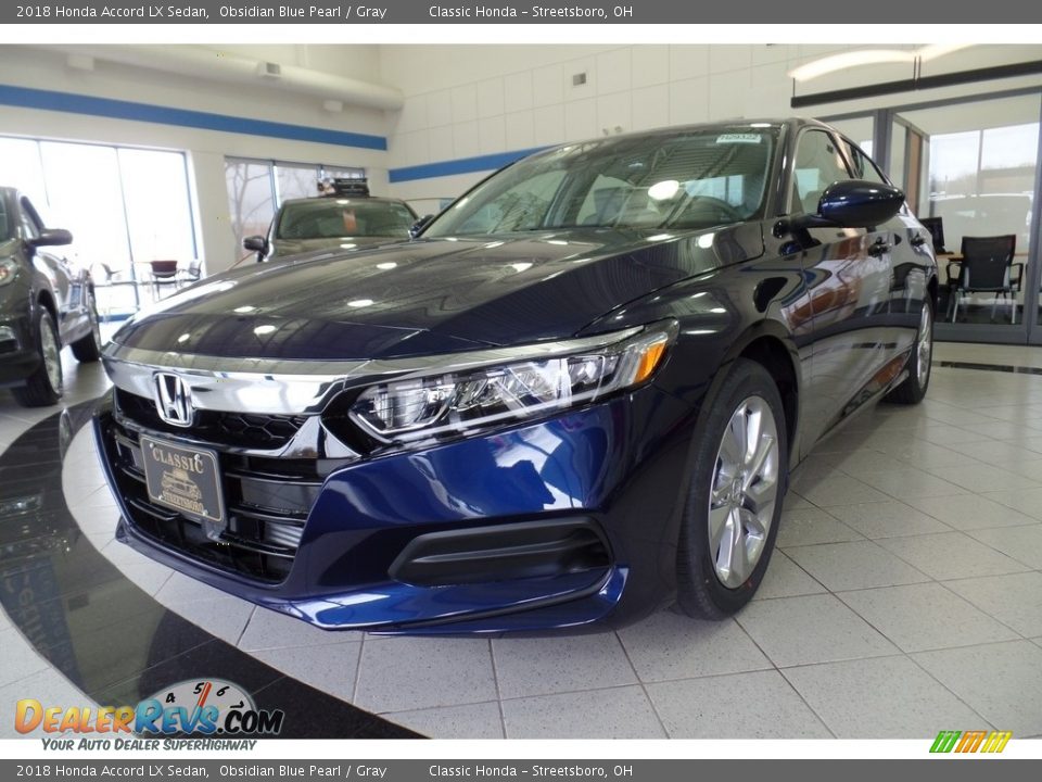 2018 Honda Accord LX Sedan Obsidian Blue Pearl / Gray Photo #1