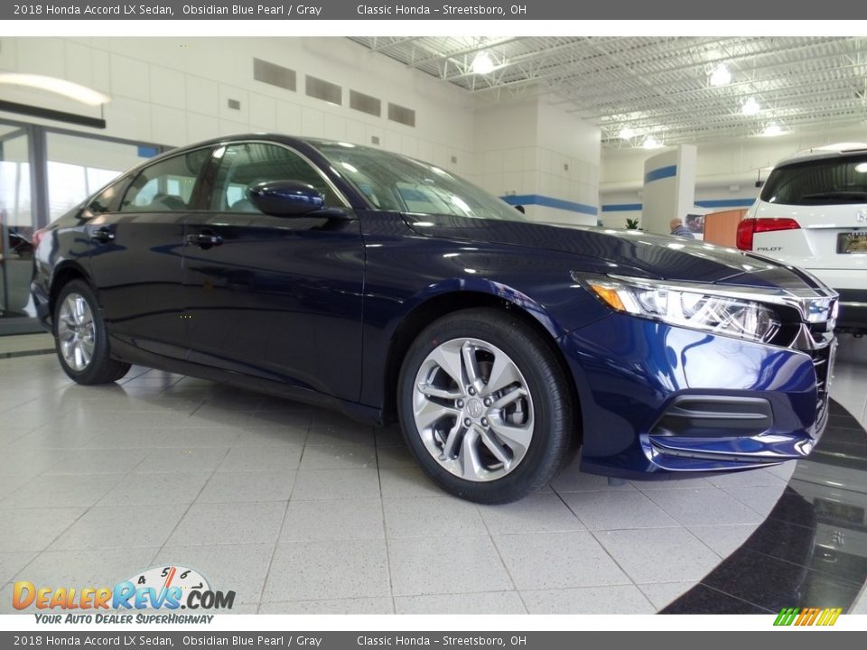 2018 Honda Accord LX Sedan Obsidian Blue Pearl / Gray Photo #3
