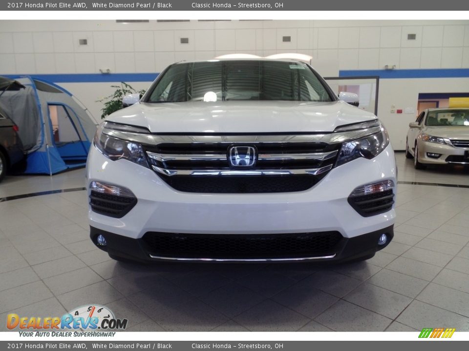 2017 Honda Pilot Elite AWD White Diamond Pearl / Black Photo #2