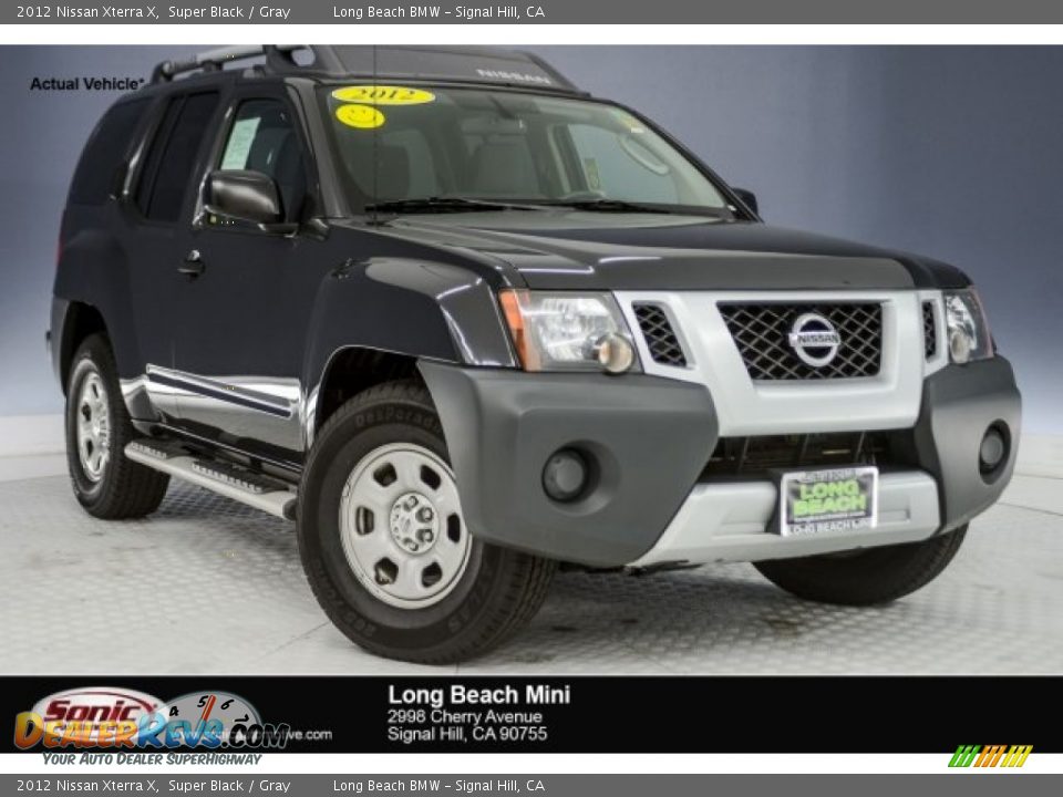 2012 Nissan Xterra X Super Black / Gray Photo #1