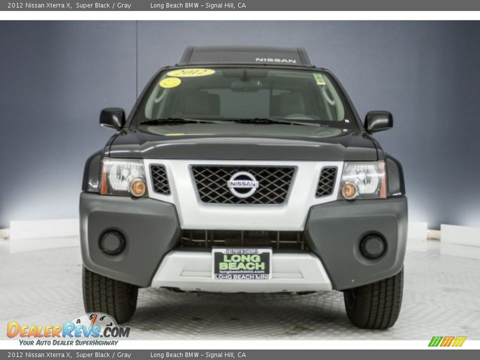 2012 Nissan Xterra X Super Black / Gray Photo #2