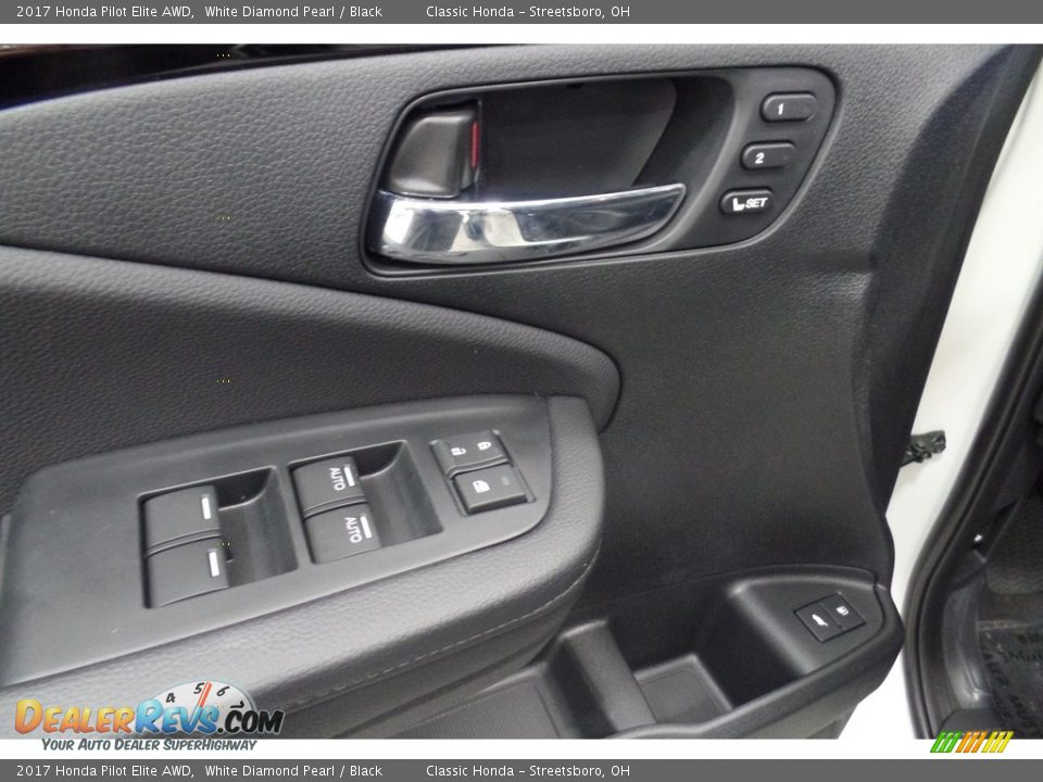 2017 Honda Pilot Elite AWD White Diamond Pearl / Black Photo #14