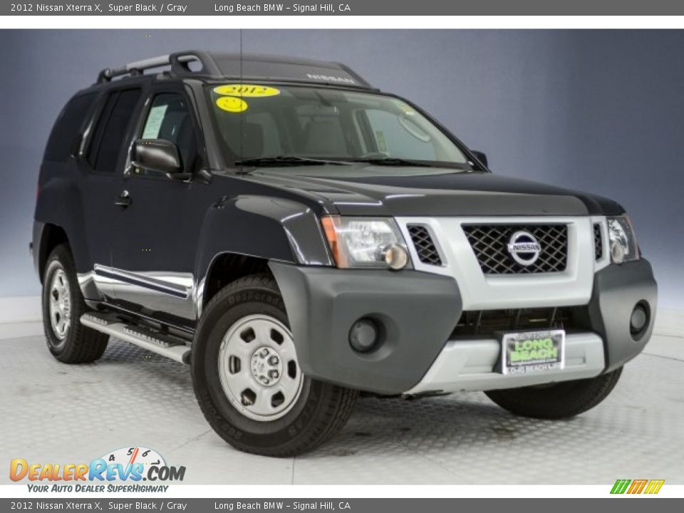 2012 Nissan Xterra X Super Black / Gray Photo #12