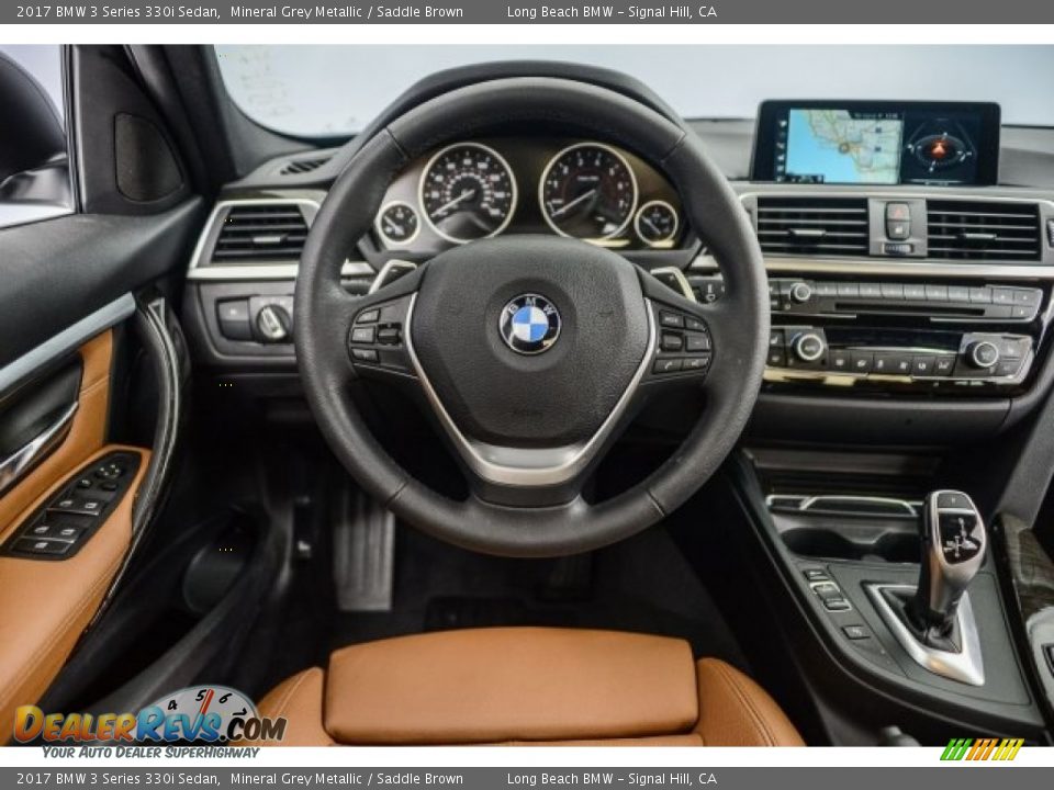 2017 BMW 3 Series 330i Sedan Mineral Grey Metallic / Saddle Brown Photo #4