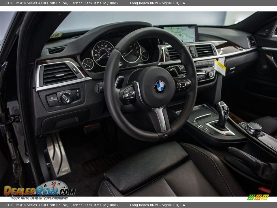 2018 BMW 4 Series 440i Gran Coupe Carbon Black Metallic / Black Photo #6