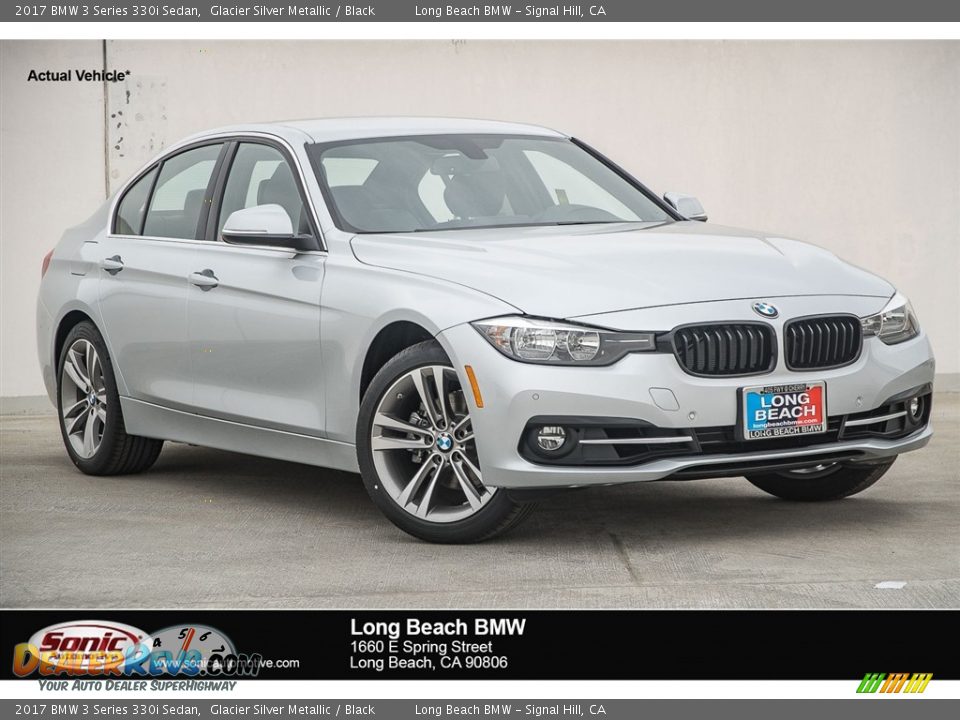 2017 BMW 3 Series 330i Sedan Glacier Silver Metallic / Black Photo #1