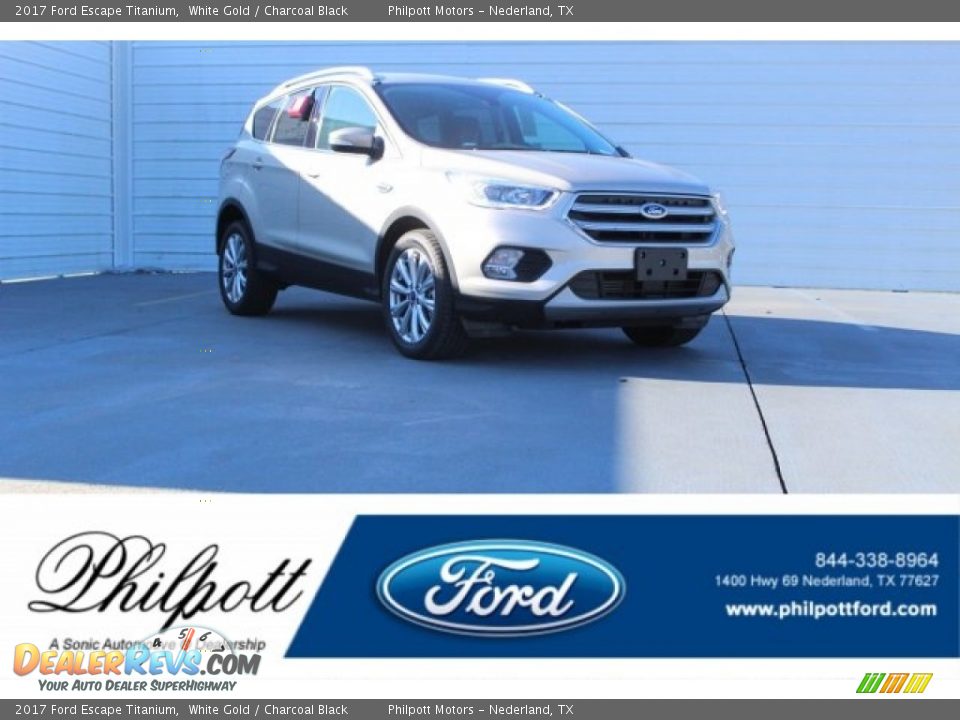 2017 Ford Escape Titanium White Gold / Charcoal Black Photo #1