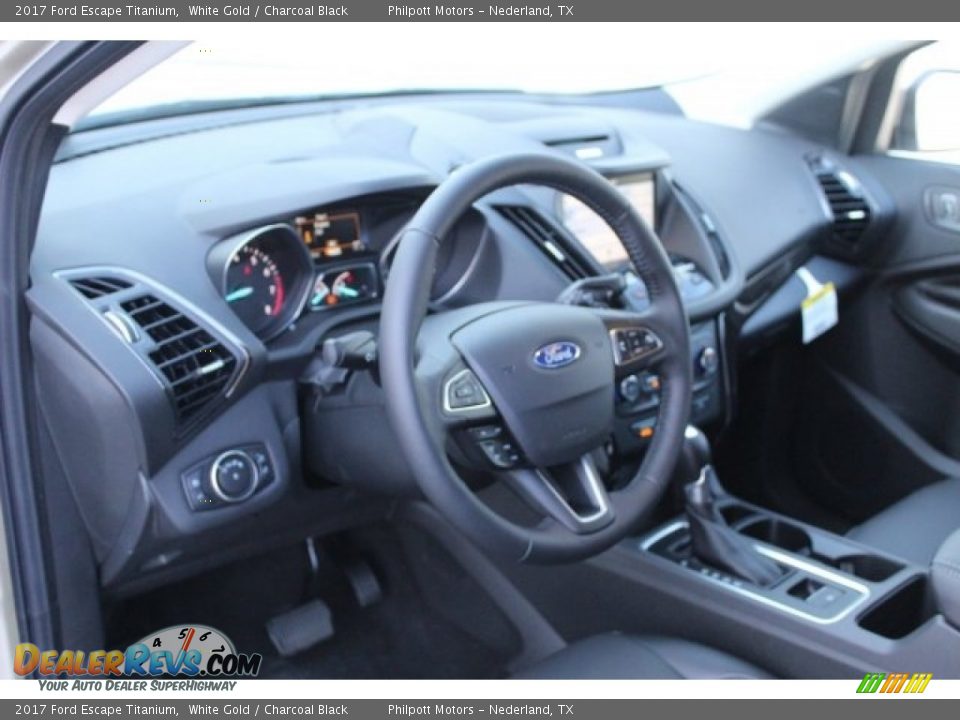 2017 Ford Escape Titanium White Gold / Charcoal Black Photo #9