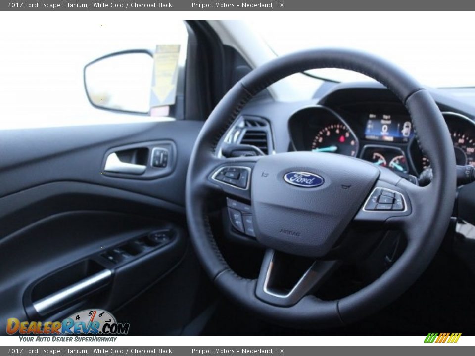 2017 Ford Escape Titanium White Gold / Charcoal Black Photo #24