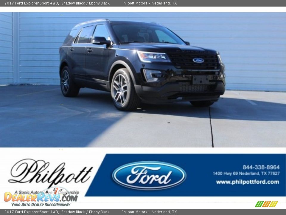 2017 Ford Explorer Sport 4WD Shadow Black / Ebony Black Photo #1