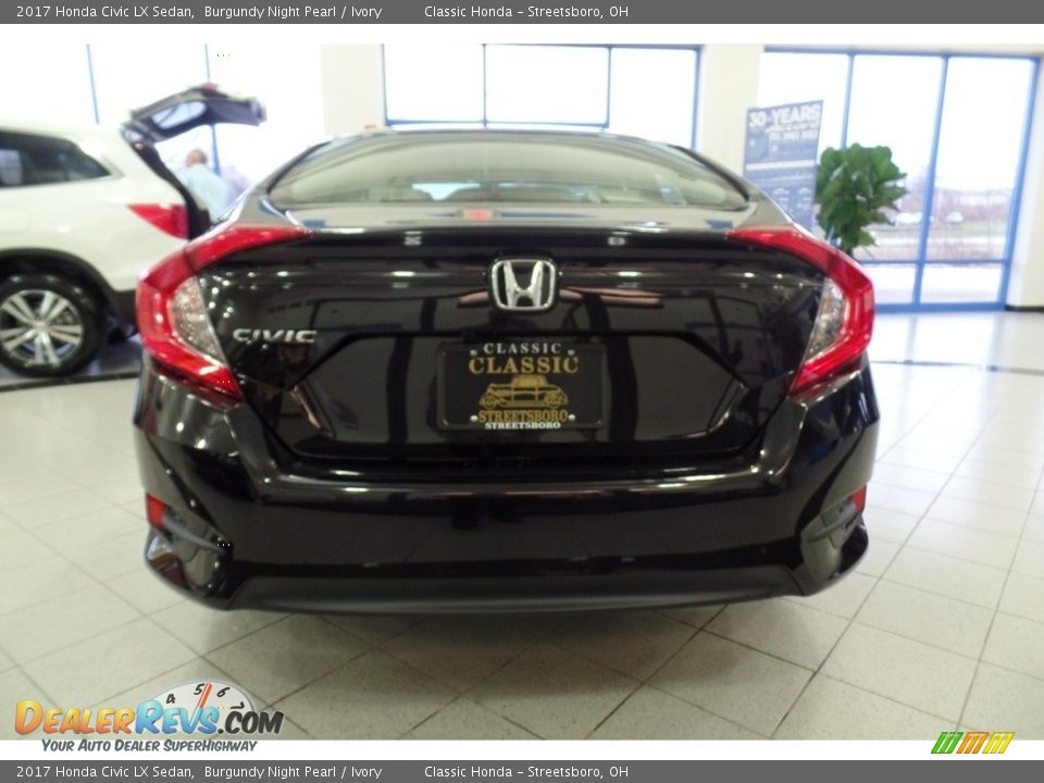2017 Honda Civic LX Sedan Burgundy Night Pearl / Ivory Photo #5