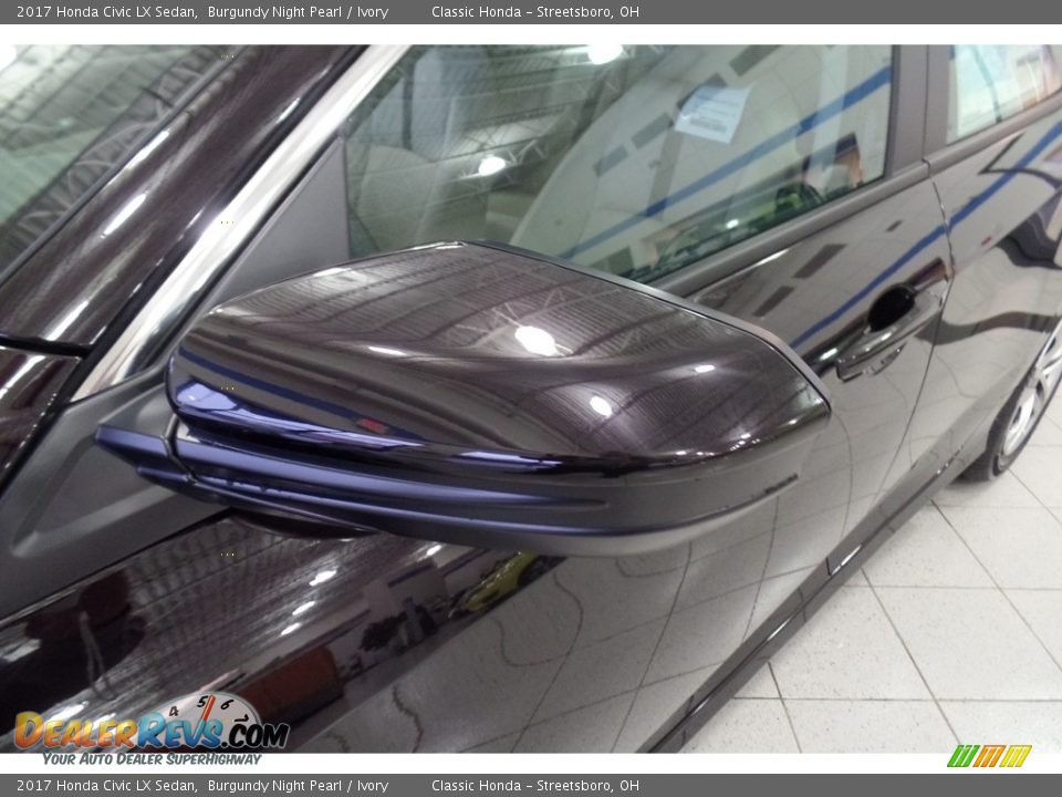 2017 Honda Civic LX Sedan Burgundy Night Pearl / Ivory Photo #7