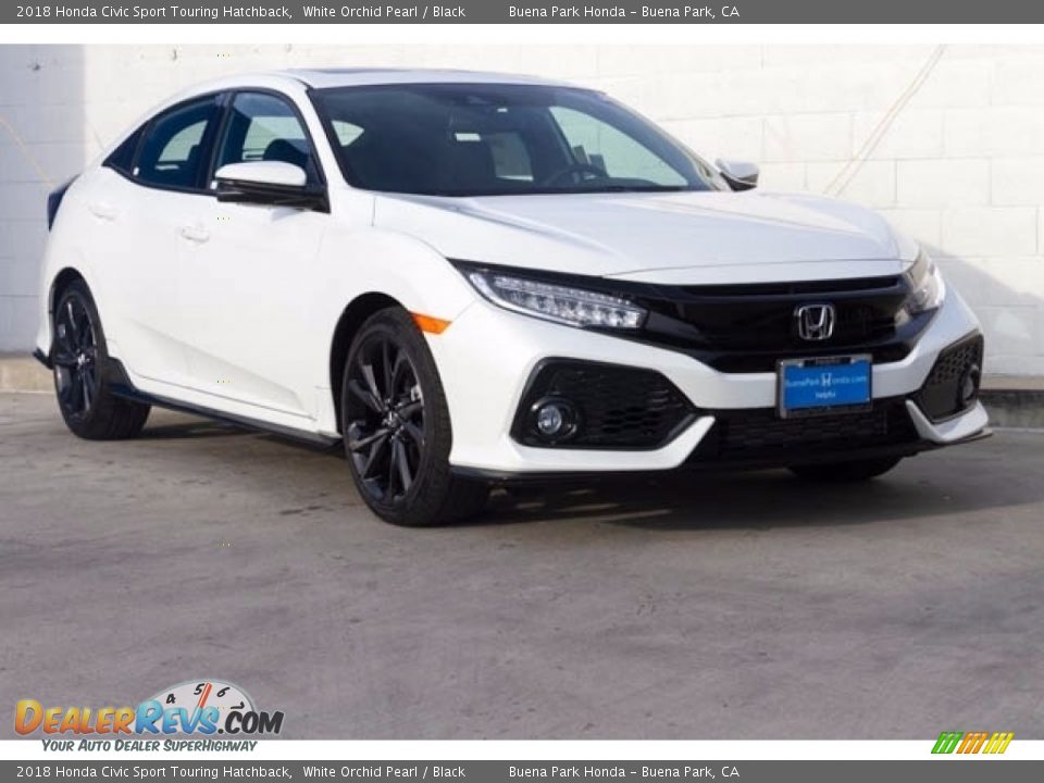 2018 Honda Civic Sport Touring Hatchback White Orchid Pearl / Black Photo #1