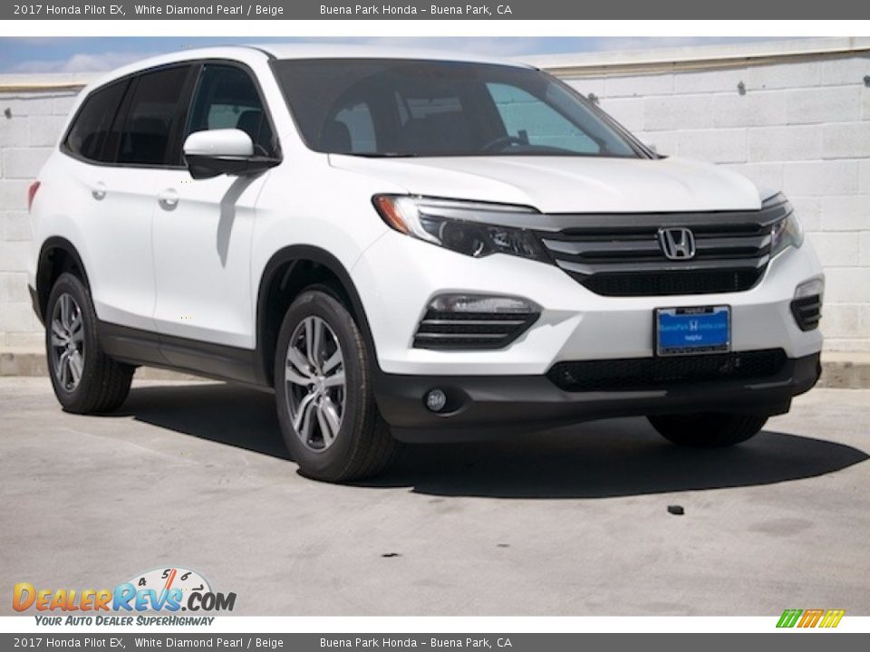 2017 Honda Pilot EX White Diamond Pearl / Beige Photo #1