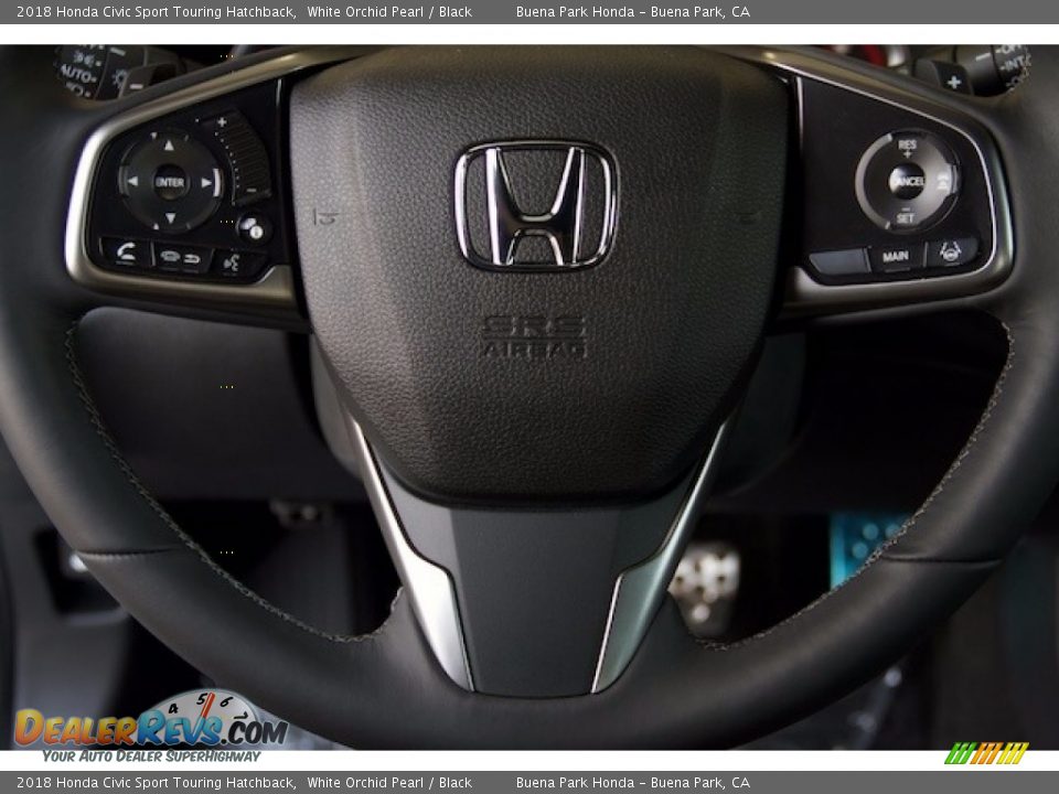 2018 Honda Civic Sport Touring Hatchback White Orchid Pearl / Black Photo #10