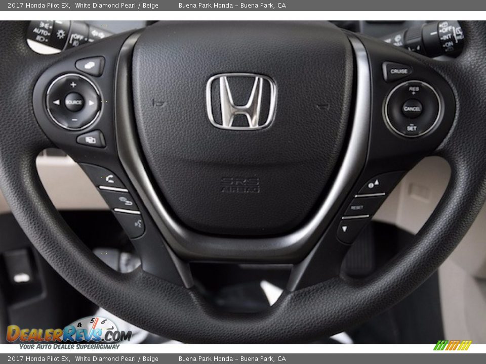 2017 Honda Pilot EX White Diamond Pearl / Beige Photo #10
