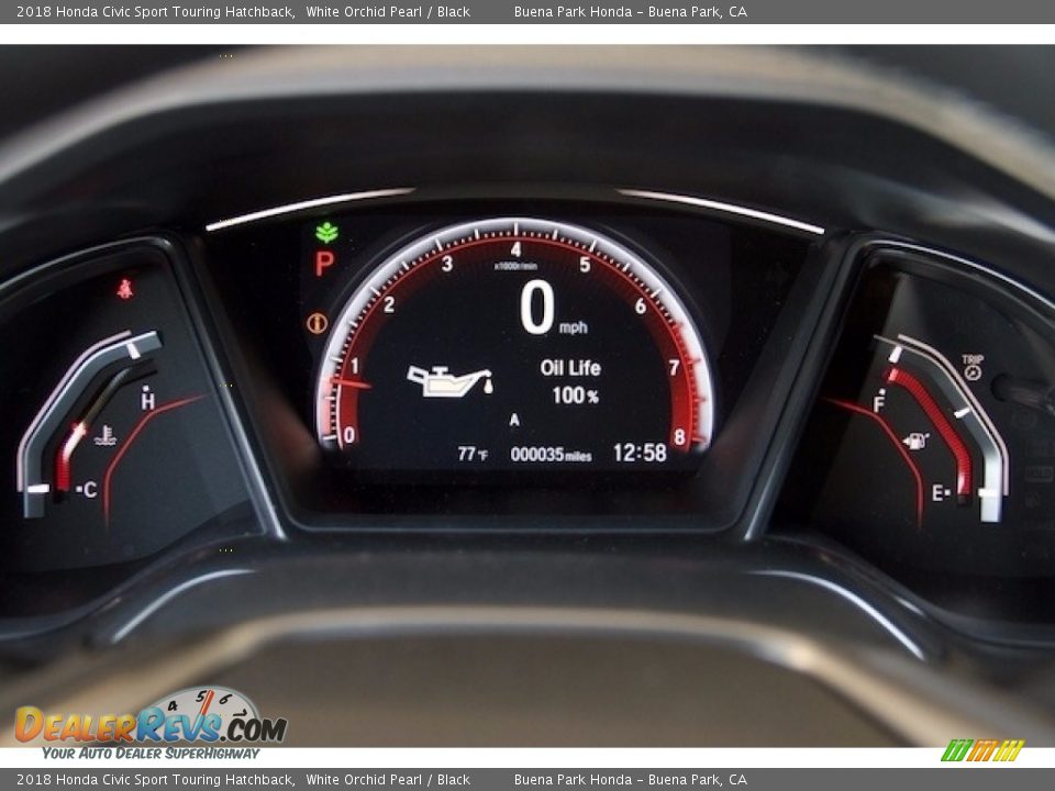 2018 Honda Civic Sport Touring Hatchback White Orchid Pearl / Black Photo #17