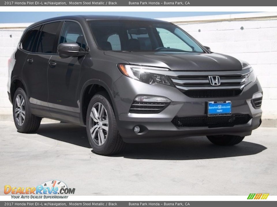 2017 Honda Pilot EX-L w/Navigation Modern Steel Metallic / Black Photo #1