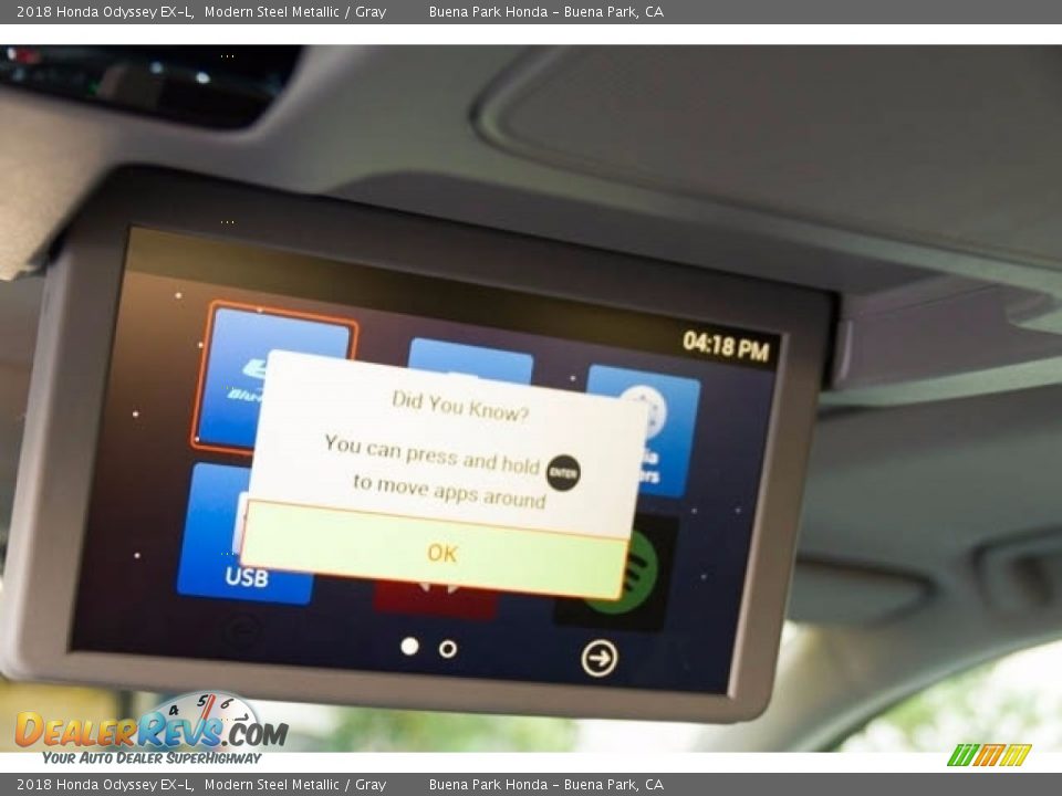 2018 Honda Odyssey EX-L Modern Steel Metallic / Gray Photo #14