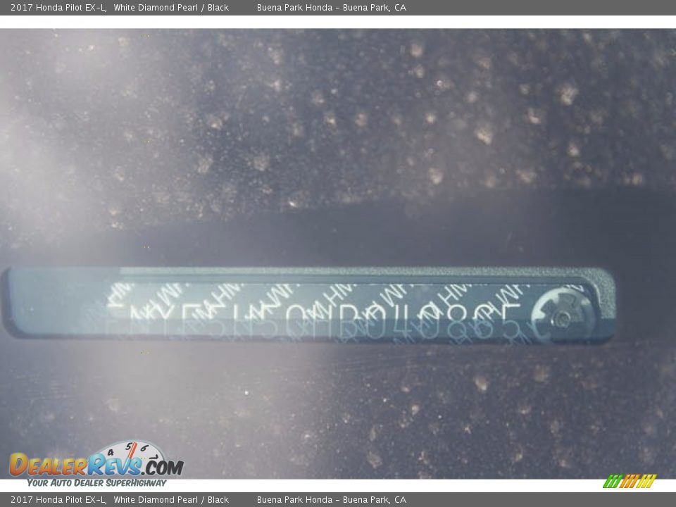 2017 Honda Pilot EX-L White Diamond Pearl / Black Photo #20