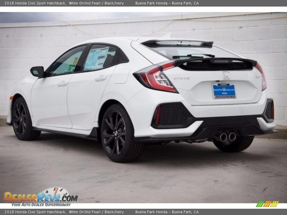 2018 Honda Civic Sport Hatchback White Orchid Pearl / Black/Ivory Photo #2